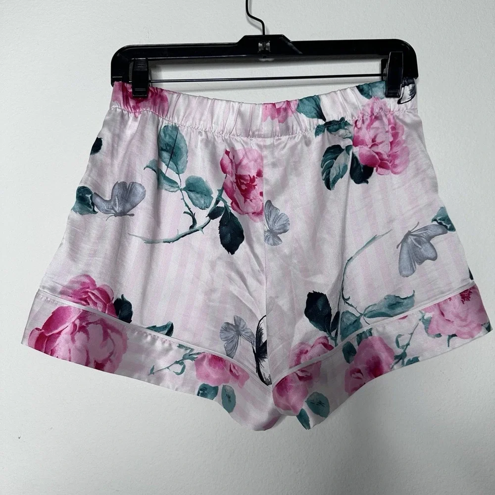 Victorias Secret Rose‎ & Butterfly Spaghetti Tank Top Shorts Two Piece Sz XS